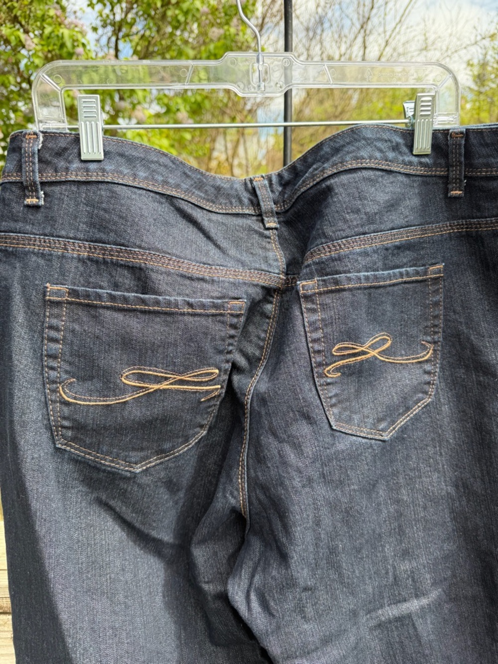 Style & Co. Woman Dark Denim Straight Leg Size 18 W Petite Jean Preowned - Picture 9 of 14